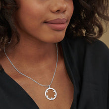 Charger l'image dans la galerie, Collier Rond Pierre de Naissance X0081 en argent sterling 925 / gravure personnalisé avec prénom