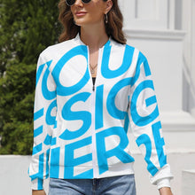 Charger l'image dans la galerie, Veste zippée sweat zippé femme sans capuche original LLJK personnalisé avec photo motif logo texte (conception une image)
