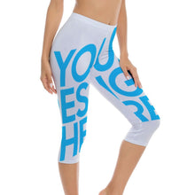 Charger l'image dans la galerie, Impression d'image unique Pantalon de yoga taille haute Femme legging 3/4 personnalisé avec photo motif texte logo