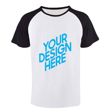 Charger l'image dans la galerie, T-shirt tee shirt Raglan à manches courtes en coton pour homme personnalisé avec photo texte