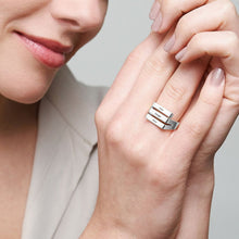 Charger l'image dans la galerie, Bagues triples avec Trois Prénoms en argent sterling 925 pour femme J0013 personnalisées gravées avec lettres prénom texte