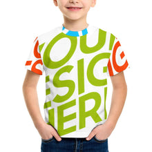Charger l'image dans la galerie, T-shirt à manches courtes pour garçons et filles, personnalisé avec photo texte motif (conception multi-images)