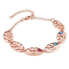 Charger l'image dans la galerie, Bracelet feuille 925 en argent sterling S0022 gravure personnalisé avec texte prénom