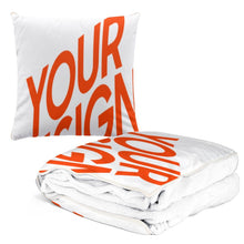 Charger l'image dans la galerie, Couverture et coussins 2 en 1 / Couverture d'oreiller multifonctional personnalisé avec photo texte prénom (conception une image)