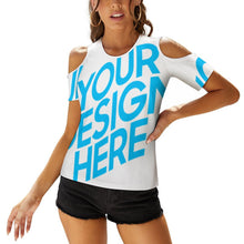 Charger l'image dans la galerie, Tee shirt à manches courtes et épaules dénudées femme grande taille ACT personnalisé avec photo motif logo texte (impression d'image unique)