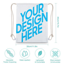 Charger l'image dans la galerie, Sac à dos en toile avec cordon de serrage personnalisé avec photo logo et texte