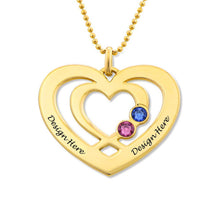 Charger l'image dans la galerie, Collier Coeur argent sterling 925 avec gemme pour femme X0087 gravure personnalisé avec nom du texte