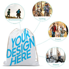 Charger l'image dans la galerie, Sac à dos en toile avec cordon de serrage personnalisé avec photo logo et texte