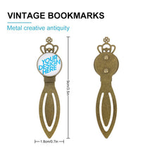 Charger l'image dans la galerie, Marque-page / signet rétro en métal (forme A) BG1613015 Personnalisé avec image et logo