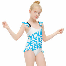 Charger l'image dans la galerie, Maillot de bain une pièce fille à volants NT040 personnalisé et design avec vos motifs photos ou votre prénom