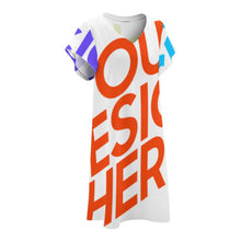 Charger l'image dans la galerie, Impression des multi-images Robe en col V à manches courtes Grande taille Ample Femme personnalisée avec motif photo logo texte