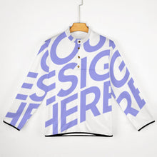 Charger l'image dans la galerie, Sweat à capuche ample d'hiver avec boutons col montant homme personnalisée avec photo texte motif logo (impression complète Une Image)