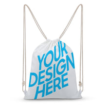 Charger l'image dans la galerie, Sac à dos en toile avec cordon de serrage personnalisé avec photo logo et texte