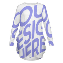 Charger l'image dans la galerie, Robe ample à manches longues avec poches femme AKQ personnalisé avec photos motif et texte (impression d'image unique)