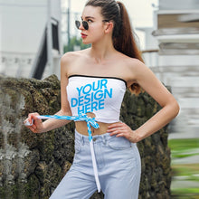Charger l'image dans la galerie, Bustier top crop top sans bretelles femme élégant Y04 personnalisé avec photo logo motif texte