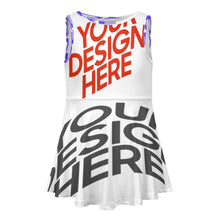 Charger l'image dans la galerie, Les filles habillent la robe en jersey sans manches F12Q personnalisée avec prénom motif texte (conception multi-images)