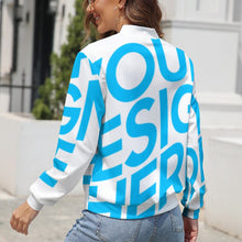 Charger l'image dans la galerie, Veste zippée sweat zippé femme sans capuche original LLJK personnalisé avec photo motif logo texte (conception une image)