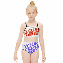 Charger l'image dans la galerie, Ensemble de bain bikini maillot de bain fille enfant NT009 personnalisé avec texte motif photo (conception multi-images)
