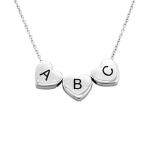 Charger l'image dans la galerie, Collier Pendentif Coeur Tridimensionnel pour femme X0070 gravure personnalisé avec nom texte