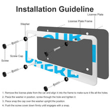 Charger l'image dans la galerie, Support de plaque d'immatriculation en aluminium quatre trous ronds QC1101013 Personnalisé (une paire)