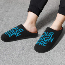 Charger l'image dans la galerie, Pantoufles coton / chaussons coton personnalisées avec photo texte pour homme automne et hiver style maison FS0807011