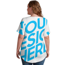 Charger l'image dans la galerie, Impression d’image unique Tee shirt en col V manches courtes ample chic femme dodu NZ109 personnalisé avec motif logo photo texte