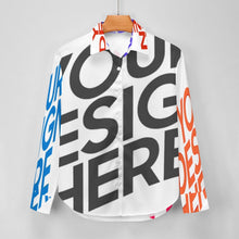Charger l'image dans la galerie, Chemise chemisier blouse à manches longues femme personnalisé avec photo texte logo (conception multi-images)