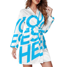 Charger l'image dans la galerie, Pyjama robe de chambre chemise de nuit à manches longues avec ceinture personnalisé (impression image unique)