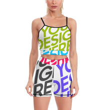 Charger l'image dans la galerie, Ensemble de yoga pour femme combinaison de sport de yoga 2 pièces T08 personnalisé avec logo texte photo (conception multi-images)