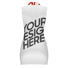 Charger l'image dans la galerie, Robe polo sans manches pour femme Robe en jersey NWXPO avec fermeture éclair personnalisée avec prénom motif texte (conception multi-images)