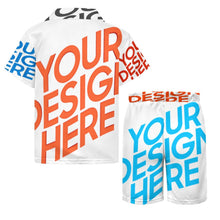Charger l'image dans la galerie, Ensemble chemise à manches courtes et short de plage garçon (2 pièces) A27TZ personnalisée avec prénom motif texte (conception multi-images)