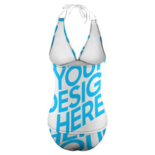 Charger l'image dans la galerie, Maillot de bain Tankini à col en V profond ensemble 2 pièces pour femme personnalisé avec motif photo logo (conception une image)