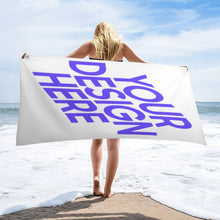 Charger l'image dans la galerie, Serviette de plage grande taille en velours double face 160 x 80 cm personnalisé avec photo texte prénom