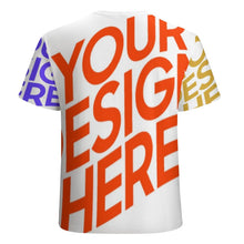 Charger l'image dans la galerie, T-shirt tee shirt manches courtes en coton homme personnalisé avec photo texte motif (conception multi-images)