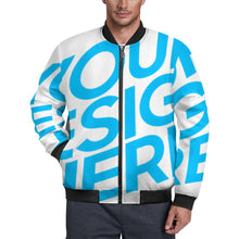 Charger l'image dans la galerie, Blouson aviateur classique pour homme BMJ manteau tout imprimé personnalisé avec photo motif texte (conception une image)