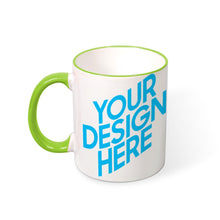Charger l'image dans la galerie, Mug personnalisable céramique avec poignée et bord en couleur