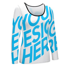 Charger l'image dans la galerie, Sous-pull sweatshirt femme régulière à grand col en U NZ151 personnalisé avec photo et image (impression d'image unique)