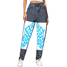 Charger l'image dans la galerie, Impression d’image unqiue Jean sarouel taille haute 9037 personnalisé avec photo logo motif texte