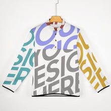 Charger l'image dans la galerie, Sweat-shirt d'hiver coupe ample à col cheminée boutons hommes personnalisée avec photo texte (impression complète multi-images)