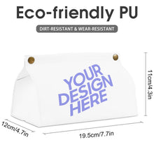 Charger l'image dans la galerie, Boite à mouchoir en cuir PU / porte mouchoir personnalisé avec photo texte motif logo
