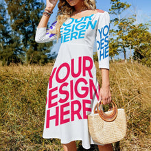 Charger l'image dans la galerie, Robe élégante volante grande taille femme B272 personnalisée avec photo logo texte motif (impression des multi-images)