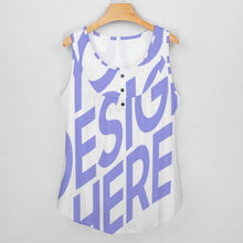 Charger l'image dans la galerie, Impression d’image unique Gilet sans manche col rond femme BCT personnalisé avec image logo texte motif