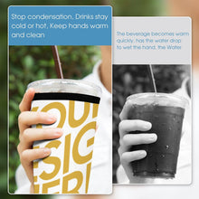 Charger l'image dans la galerie, Manchons Isolés 3 pièces pour Tasse à café Réutilisable Personnalisé avec Photo Logo Motif Texte