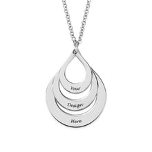 Charger l'image dans la galerie, Collier Gravé en Forme de Goutte pour Famille Femme X0062 Gravure personnalisé avec Prénom