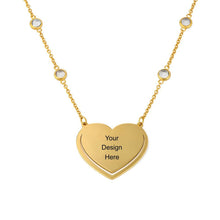 Charger l'image dans la galerie, Collier pendentif médaille coeur X0038 gravure personnalisé avec texte prénom