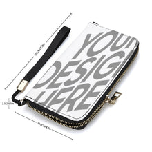 Charger l'image dans la galerie, Portefeuille long / porte monnaie en PU pour femme homme personnalisé avec photo logo texte motif (version verticale)