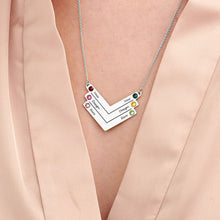 Charger l'image dans la galerie, Collier avec pendentif familiale avec pierres souhaitée X0031 gravure personnalisé avec lettre / prénom