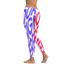Charger l'image dans la galerie, pantalon de yoga pour femme legging sport SY010 personnalisé avec texte motif photo (conception multi-images)