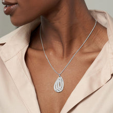 Charger l'image dans la galerie, Collier ajouré en forme de larme en argent sterling femme X0048 gravure personnalisé avec prénom texte