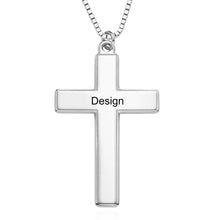Charger l'image dans la galerie, Collier croix gravée X0041 pour homme gravure personnalisé avec lettre prénom